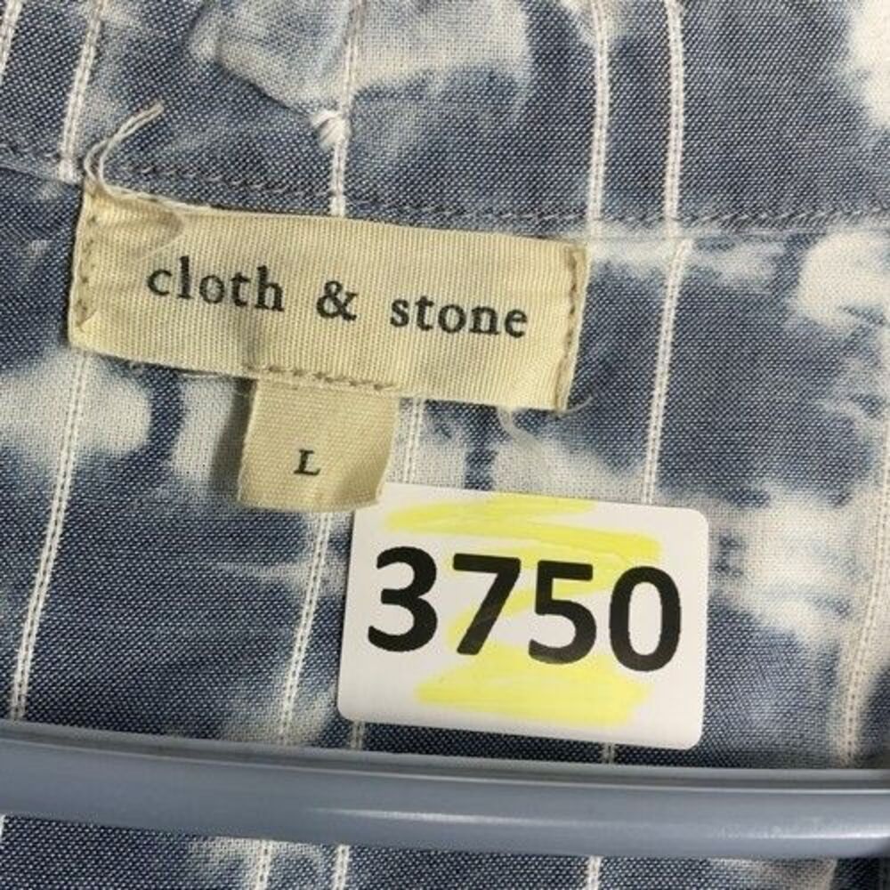 Anthropologie Cloth & Stone Tie Dye Knot Front Button Blouse‎ Shirt Women Size L - Picture 2 of 10